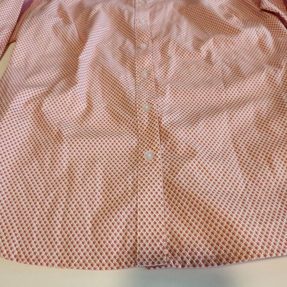 George Button Up Shirt White With Pink /‎ Red Floral Polks Dots Womens Small 4-6 - Picture 5 of 13